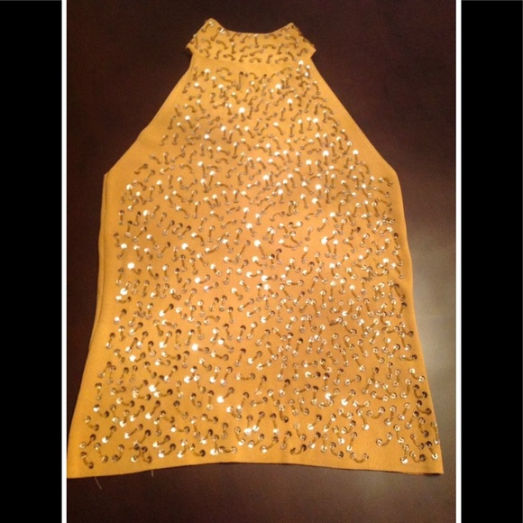 Vintage Dressy Evening Party Beaded Sequin Halter Mock Turtleneck Top NWOT - Picture 9 of 13